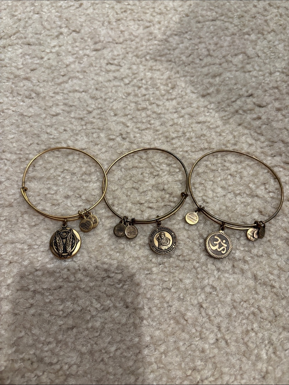 Alex and Ani Gold-Tone Spiritual Charm Bangle Trio